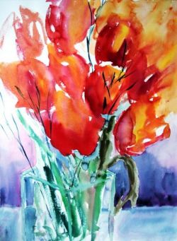 2015 | Tulpen | Aquarell auf Papier | 76x56,5cm